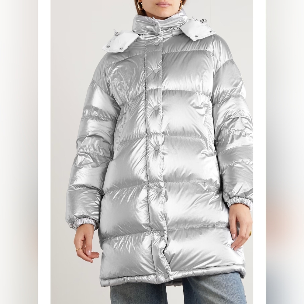 Moncler Silver and White Puffer Coat - Picture 3 of 16